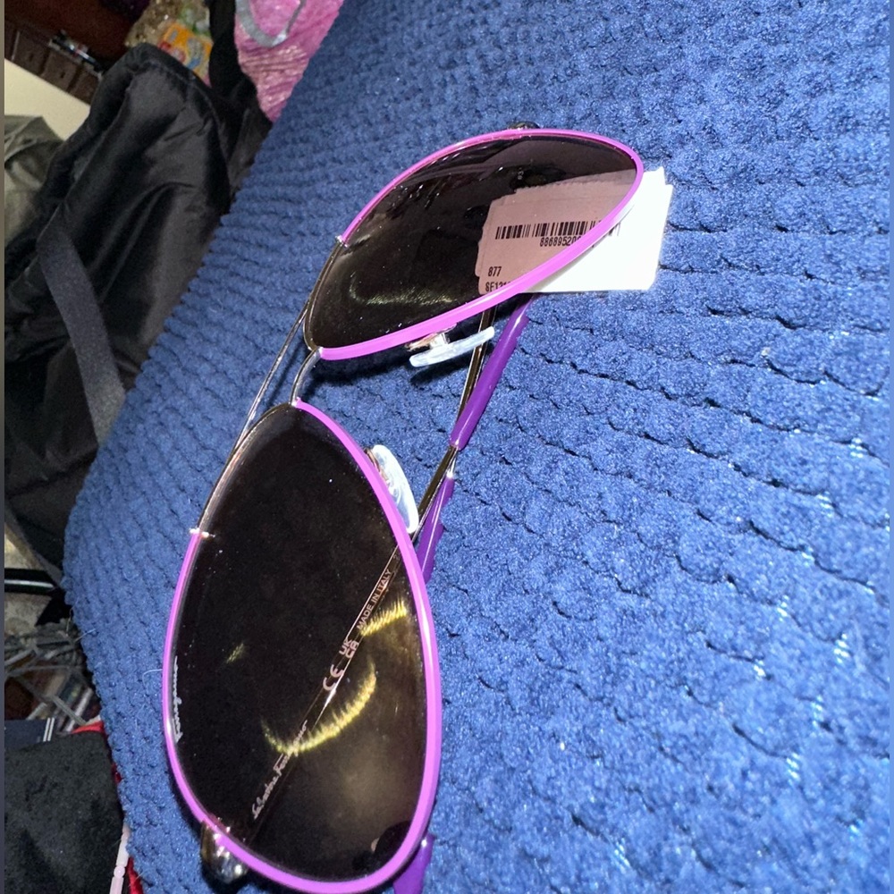 BRAND NWT Authentic Purple Ferragamo Women’s Aviator Style Glasses - Picture 6 of 6